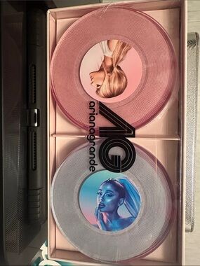 Ariana Grande Pink and Silver coasters with Artist Disc Labels